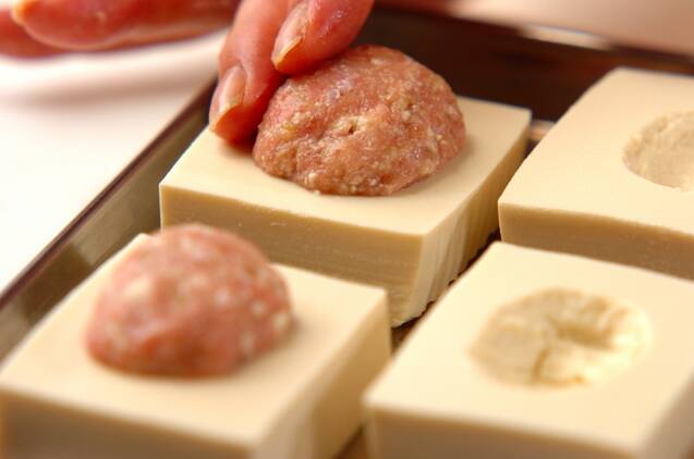 豆腐の肉詰めグリル焼きの作り方の手順4