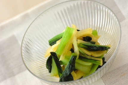 小松菜とたくあん和え