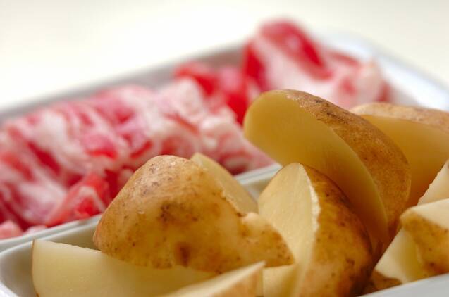 韓国風揚げジャガのキムチ煮の作り方の手順1