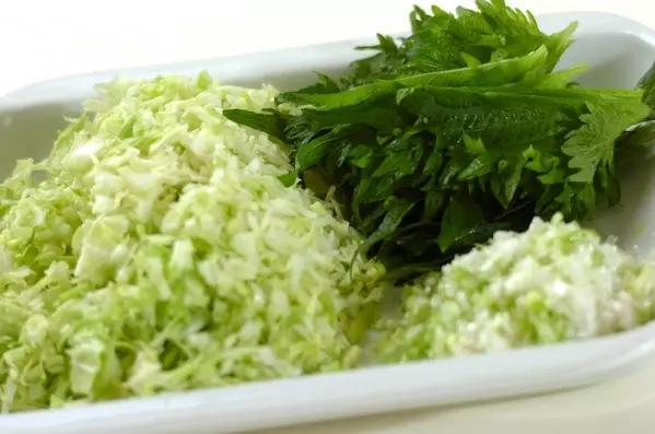 大葉がさわやか!しそ餃子の下準備1