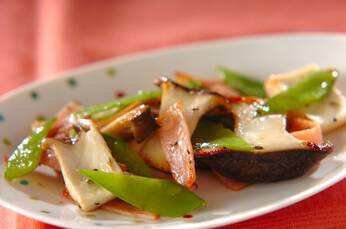 エリンギとハムのハーブバターソテー