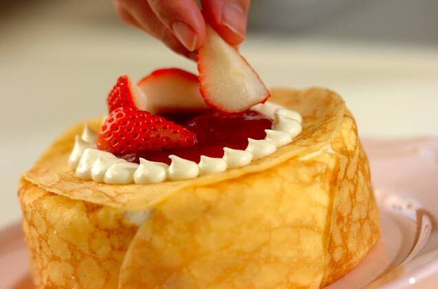 イチゴのクレープケーキの作り方の手順13