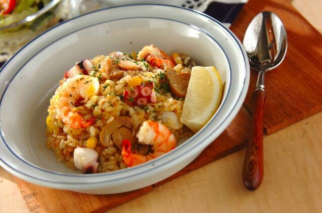 たっぷりシーフードピラフ