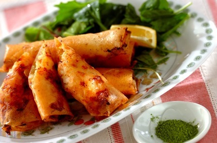 エビと白ネギのパリパリ春巻き