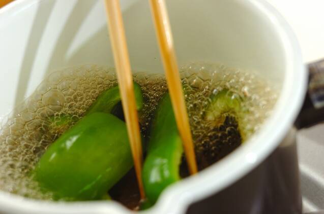 ピーマンとジャコの蒸し煮の作り方の手順3