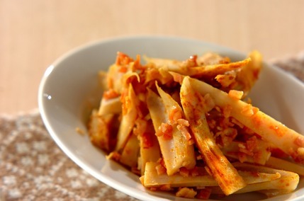 レンコンとベーコンのカレーソテー