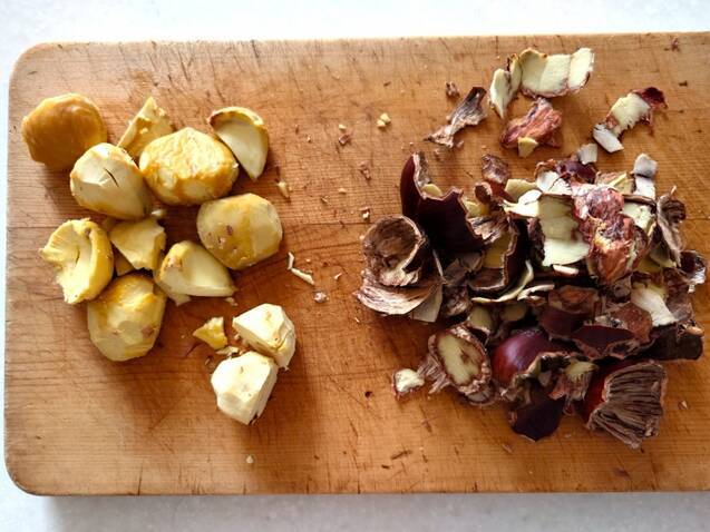 栗と鶏のチーズリゾットの作り方の手順3