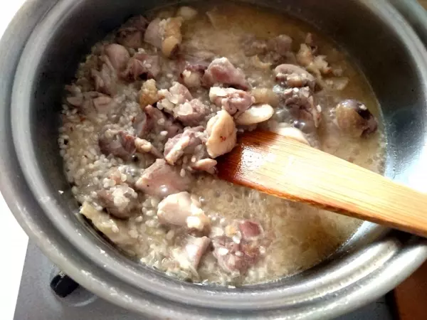 栗と鶏のチーズリゾットの作り方3