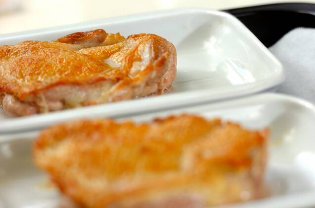 鶏肉のグリル野菜の蒸し煮添えの作り方の手順3