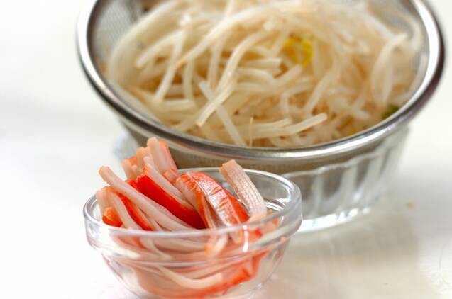 モヤシの酢みそがけの作り方の手順1