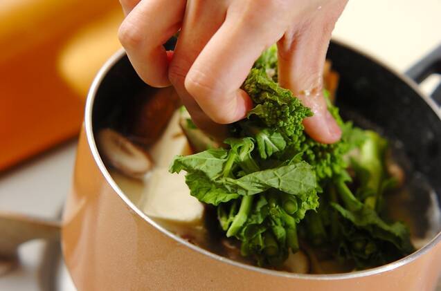 豆腐と菜の花のカニあんかけの献立の作り方の手順3