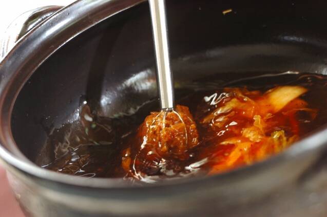 キムチの辛さと牛乳のコク　高麗鍋（こまなべ）の作り方の手順4