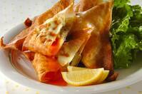 半熟卵とツナポテトのサクサク春巻き