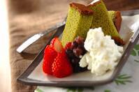 カステラのクリーム添え