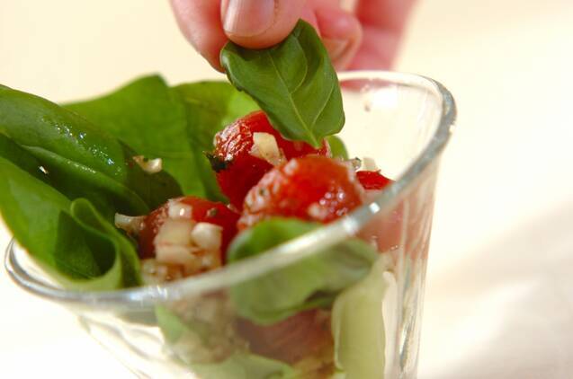 プチトマトのバジルマリネの作り方の手順6