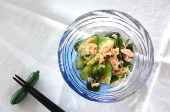 たたきキュウリとツナのサラダ