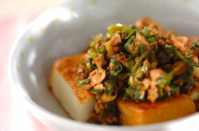 厚揚げの肉みそがけ