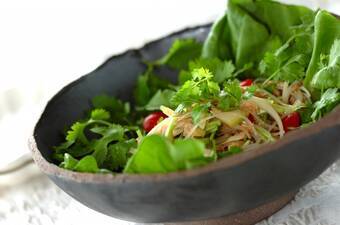 セロリと香菜の春雨サラダ