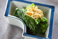 小松菜のショウガソースがけ
