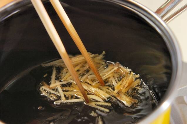 小松菜のショウガソースがけの作り方の手順2