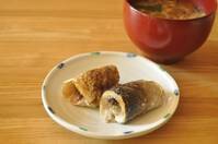 アジの梅シソロール焼きとアラだしみそ汁