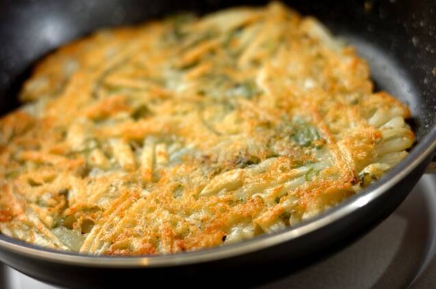 チリメンジャコとジャガイモの和風ガレットの作り方の手順3