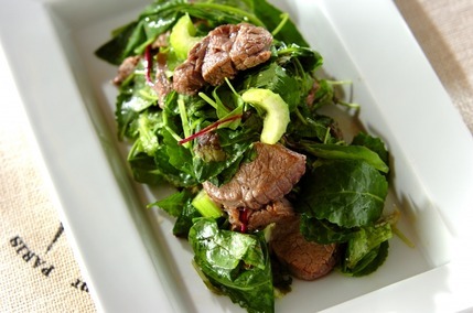 牛ステーキ肉のグリルサラダ～レモン風味～