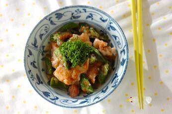 鶏もも肉とオクラの梅煮