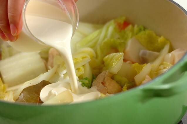 里芋と白菜のクリームシチューの作り方の手順7