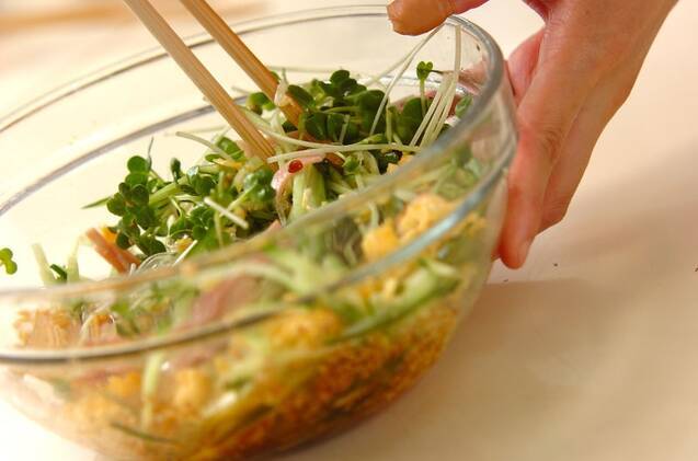 炒り卵とキュウリの中華春雨サラダの作り方の手順4