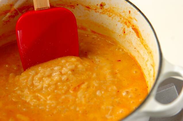 豆乳でマイルド！絶品キムチ鍋の作り方の手順6