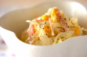 コーンとハムのコールスロー