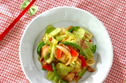 ニンニク・ショウガしょうゆを使った肉野菜炒め