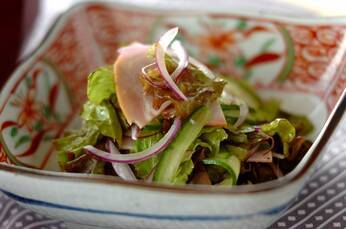 ハムとレタスのサッパリサラダ