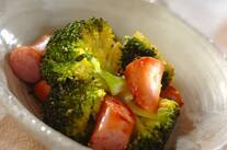 ソーセージとブロッコリーの塩炒め