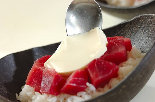 鉄火おぼろ豆腐丼の作り方の手順4