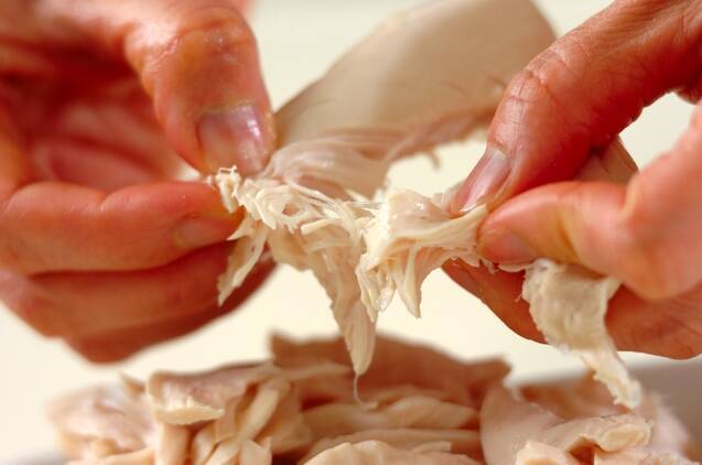 鶏ささ身のピリ辛ゴマ和えの作り方の手順5