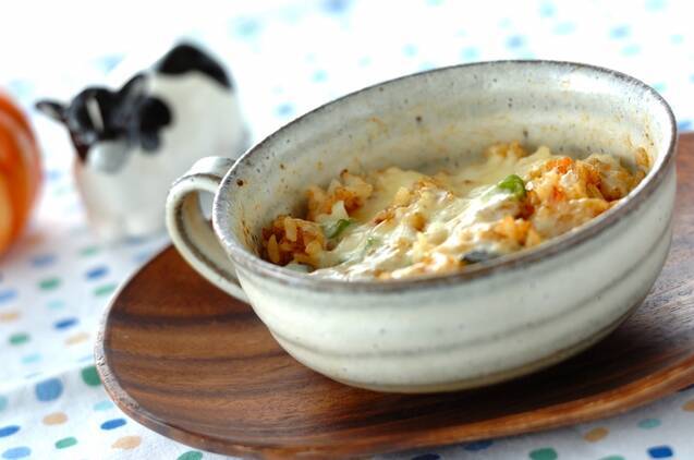 マグカップでカボチャの焼きカレー