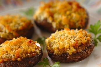 シイタケとツナのパン粉焼き