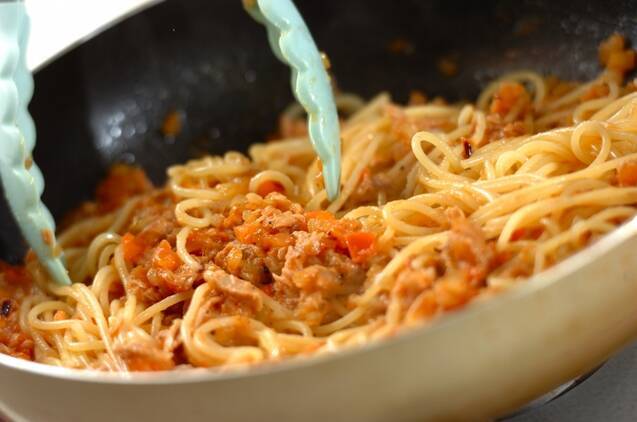 失敗しないフレッシュトマトとツナのスパゲティーの作り方の手順5
