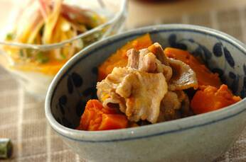 カボチャと豚肉の煮物