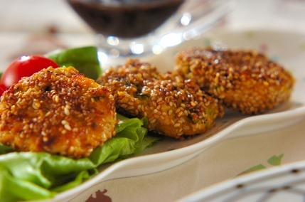 カボチャとツナのゴマ焼き