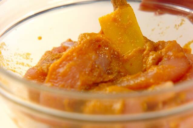 ささ身のカレー風味ピカタの作り方の手順2