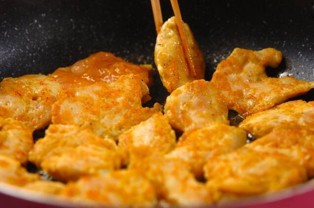 ささ身のカレー風味ピカタの作り方の手順3