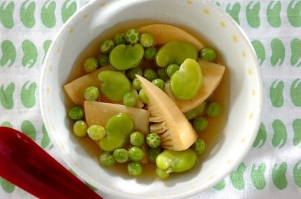 ソラ豆とタケノコのトロミあん