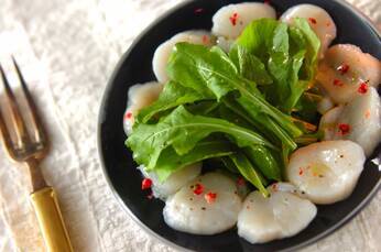 ホタテとルッコラのシンプルカルパッチョ