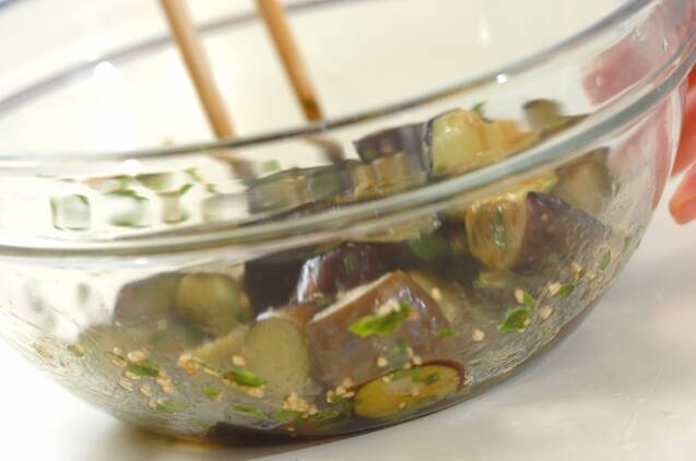 ナスの大葉しょうゆ和えの作り方の手順4