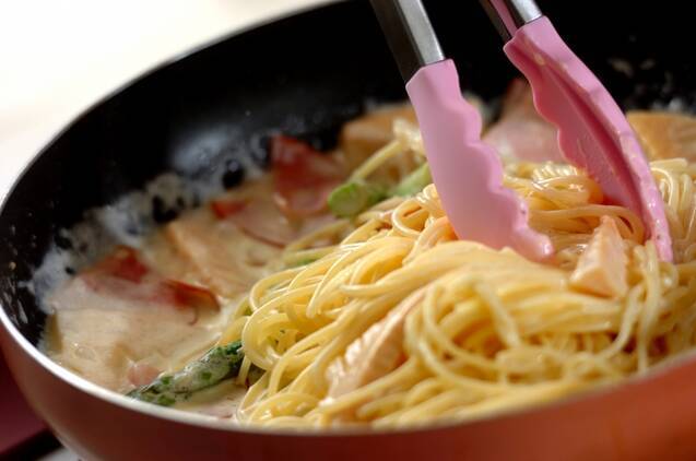 タケノコの濃厚クリームパスタの作り方の手順4