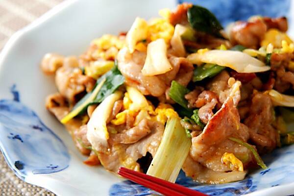 豚キムチの卵とじ