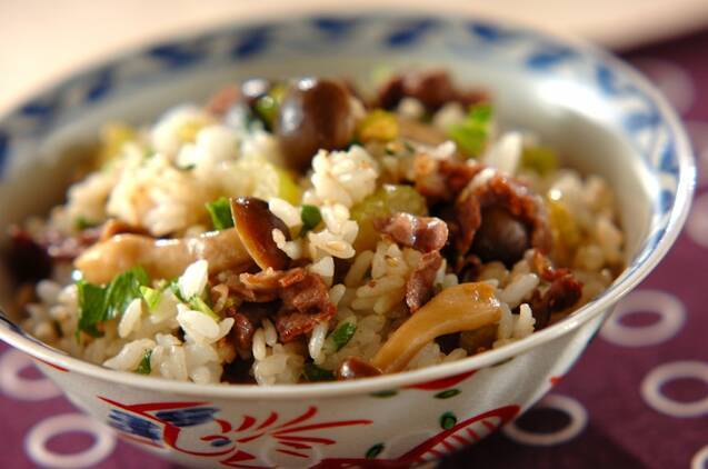 牛肉とセロリの混ぜご飯